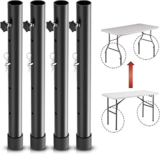 Folding table risers for Folding Tables Straight/Bent Leg, Dural Folding Table Leg Extensions 4 Levels/Heights Table Leg extenders 3.6in | 6.77in | 10in | 13in-All for Treating Your Back pain