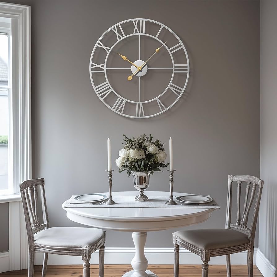 Amazon.com: Silver Wall Clock for Living Room Decor, 24 Inch Amazon.com: Silver Wall Clock for Living Room Decor, 24 Inch