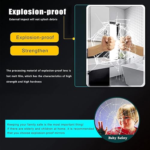 Miniatura 4 de Espejo de baño irregular, espejo de baño grande sin marco, moderno espejo asimétrico con bordes pulidos, espejo decorativo para sala de estar,