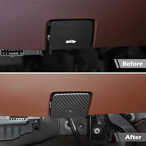 Miniatura 3 de Manija de liberación de capó Silverado, accesorios interiores de fibra de carbono para Chevrolet Silverado GMC Sierra 2014-2018 para Chevy Colorado