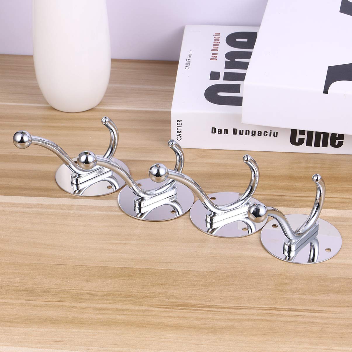 VASDEV Perchas de Metal 8 Piezas Perchas de Acero para el hogar Ropa de Cocina Toalla Adhesivo Sombrero Barra de Puntas de Pared Baño Ganchos de perforación de Acero Inoxidable Gancho de