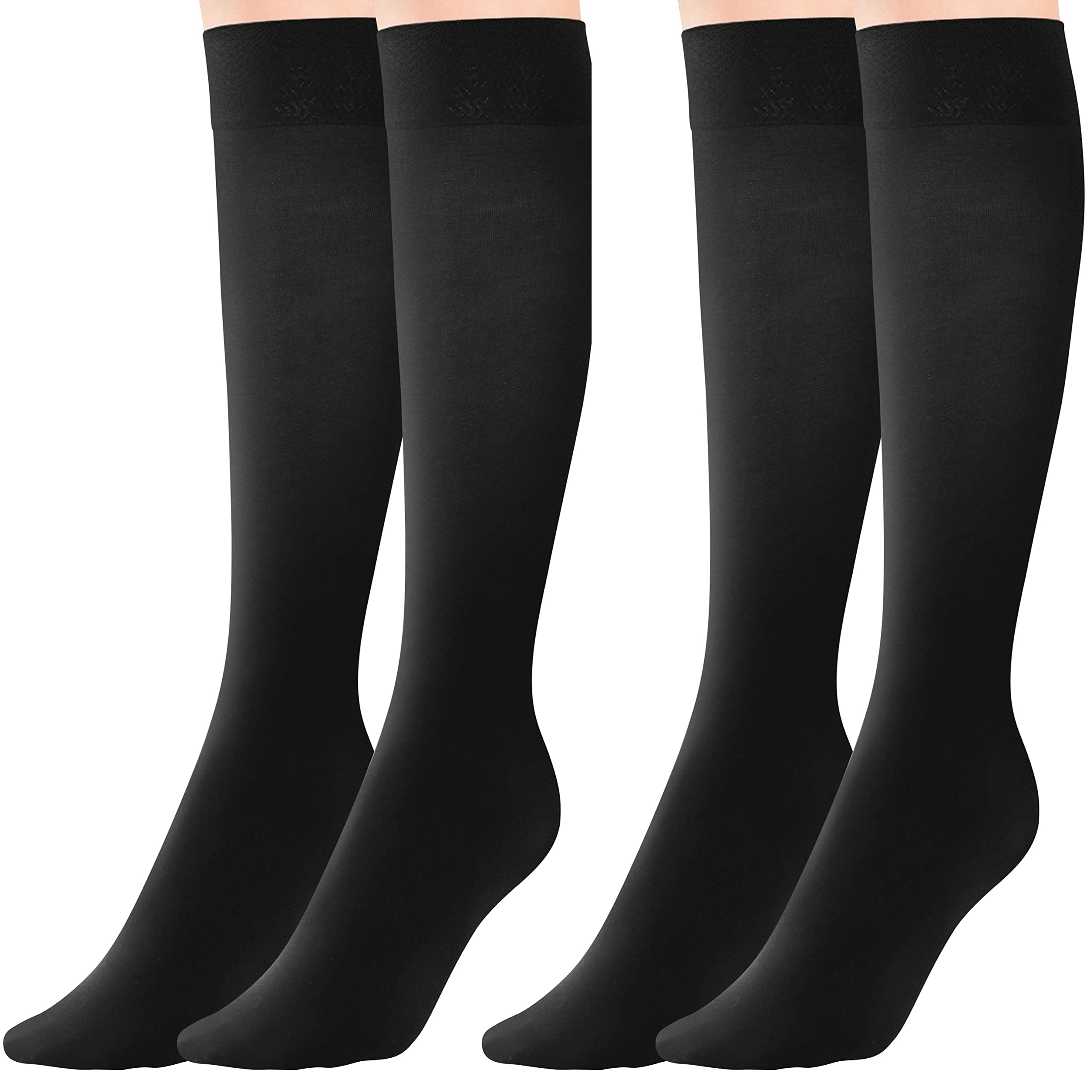 [チャーメイクボディ] 着圧ソックス レディース ハイソックス 22-25cm 寝る時 昼夜兼用 妊婦 機内 整骨院監修 ( フリー , ブラック2足組 )