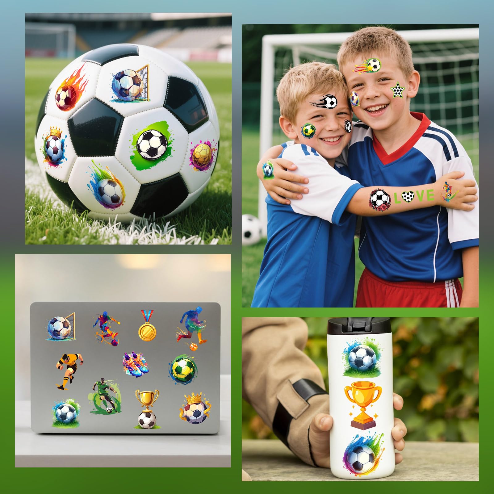 360Pcs Soccer Tattoos for Kids, Pre-Cut Waterproof Temporary Tattoos, Perfect Soccer Party Favors - Image 4
