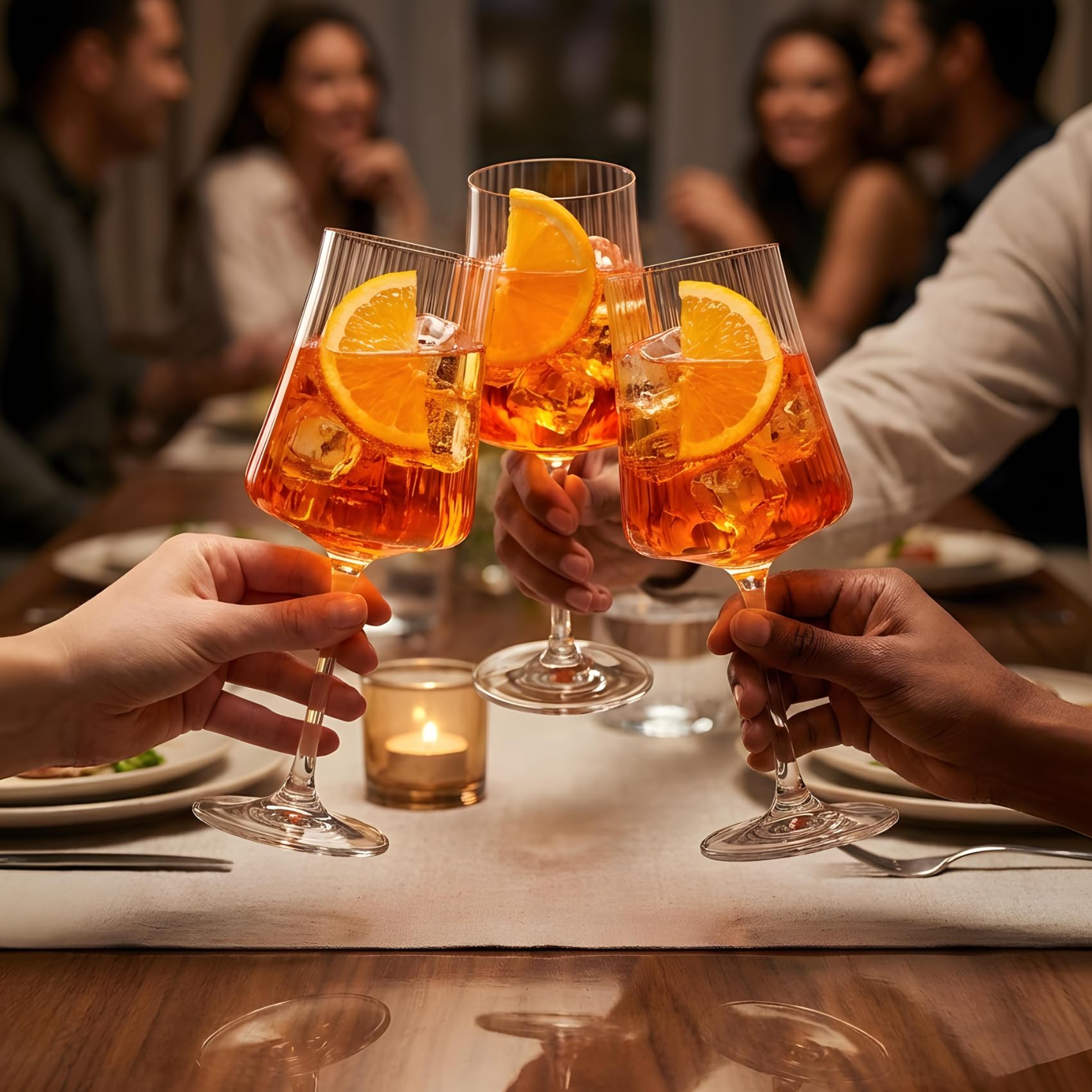 Lot de 4 verres à cocktail Spritz Aperol en cristal résistant et apéritif
