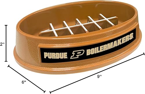 Miniatura 111 de NCAA Super-Bowl Iowa Hawkeyes - Cuenco para perros de alimentación lenta con diseño de fútbol para una digestión saludable. Cuenco antideslizante
