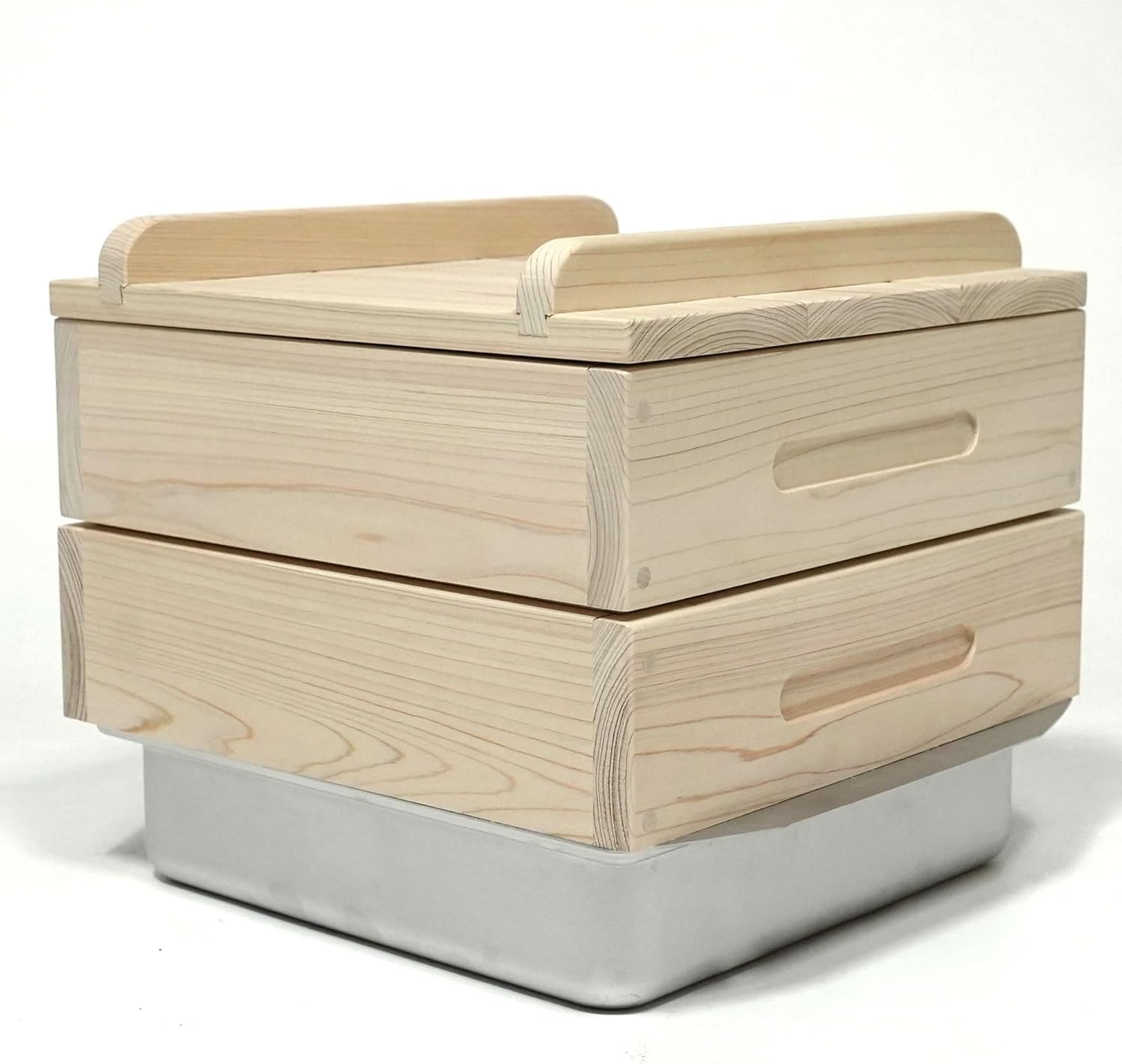 Cypress wood steamer 2-tier full set Hinoki steamer Seiromushi steamed dish (Type 1)