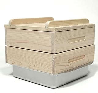 Cypress wood steamer 2-tier full set Hinoki steamer Seiromushi steamed dish (Type 1)