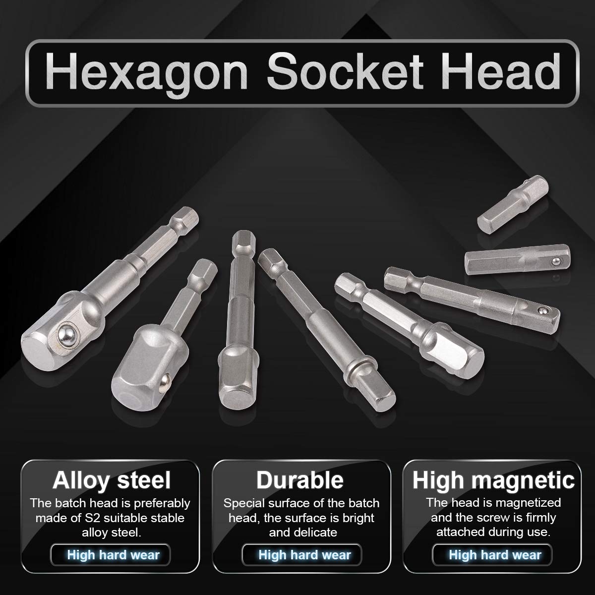 Set Adattatore Presa Gambo Esadecimale A 1/4"" 3/8"" 1/2 - Foto 13