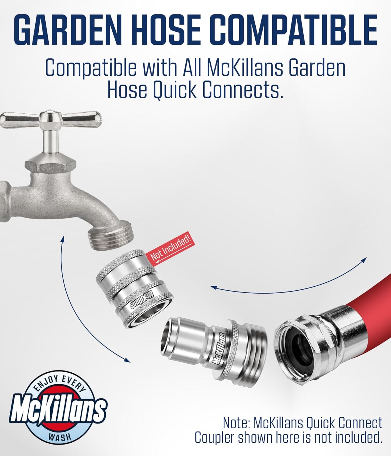 McKillans® Water Hose Male Plugs [Universal FIT] 3 Pack - Stainless Steel - Garden Hose Quick Connect Stainless - Durable Quick Connect Garden Hose Fittings - Easy Instant Connection