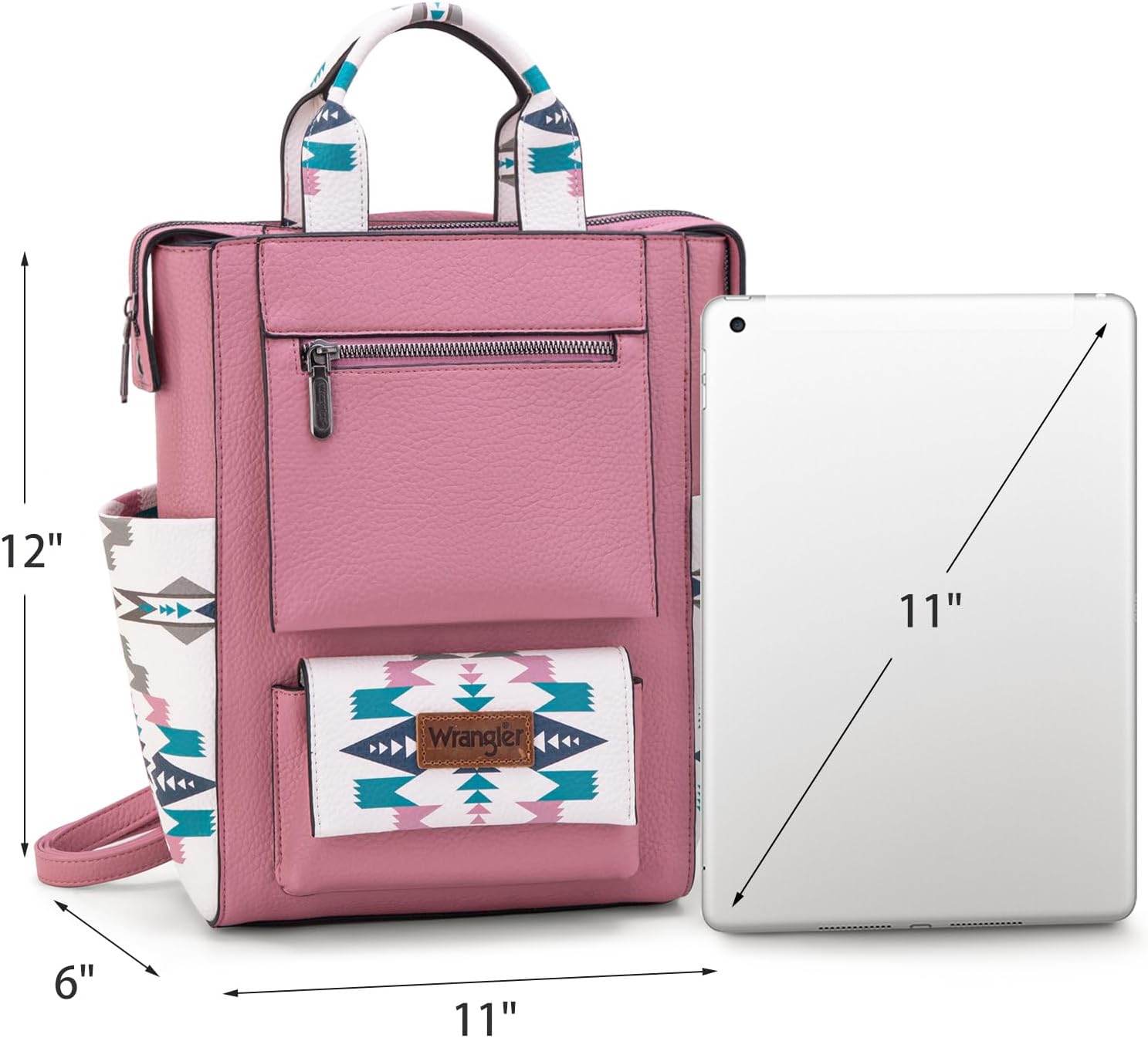 Montana West Wrangler Aztec Backpack Purse for Women Fashion Ladies Back Zip Anti Theft Convertible Backpack with Adjustable Strap - Image 3