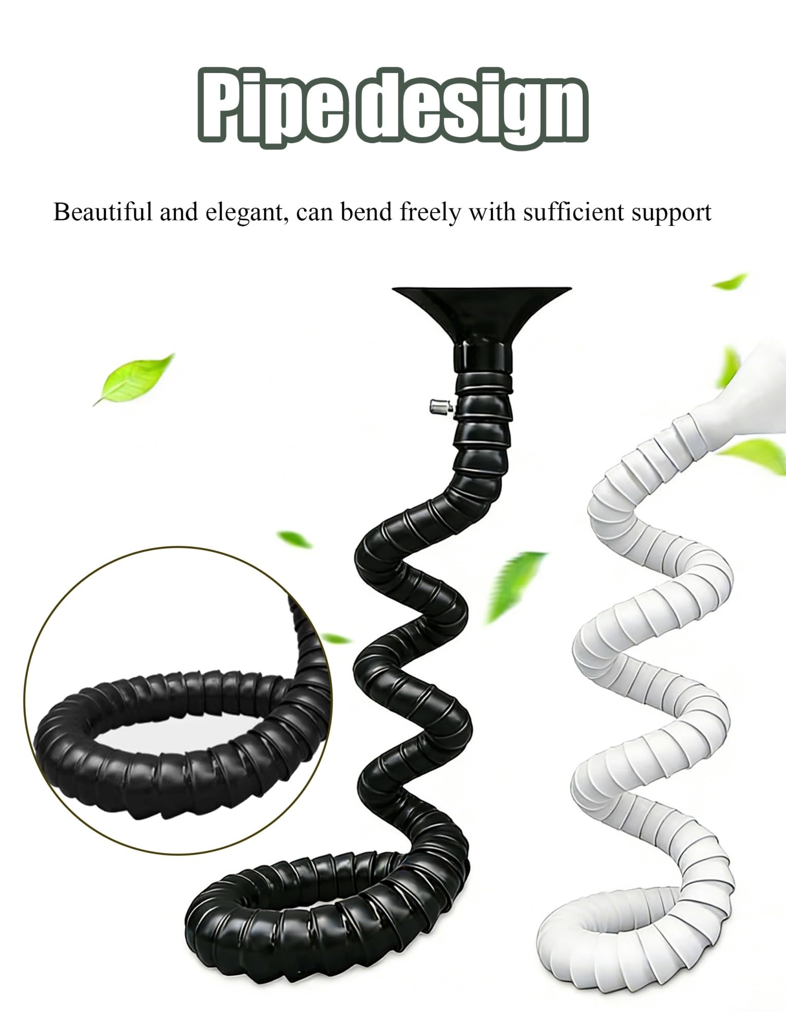 Brazo de extracción Ajustable, Manguera para Brazo de extracción de Polvo y Soldadura, Disponible en Varios tamaños y Dos Colores (B, 1,97 Pulgadas - 100 cm / 39,37 Pulgadas).