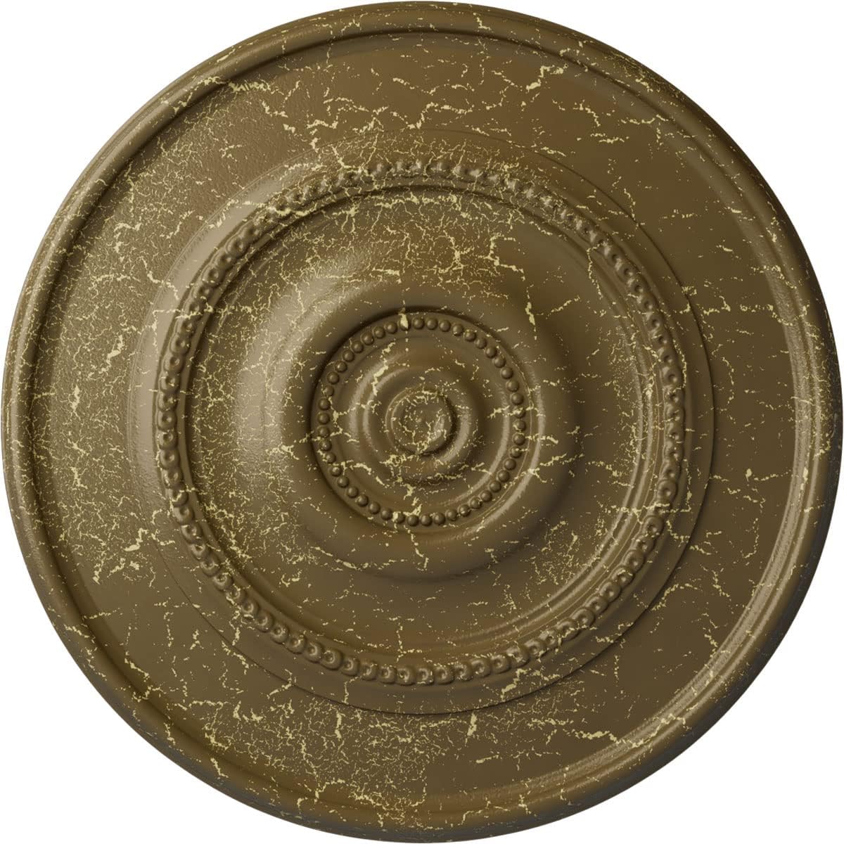 30"OD x 2 1/4"P Dylar Ceiling Medallion (Fits Canopies up to 6 1/4"), Hand-Painted Mississippi Mud Crackle