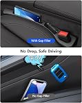 Remplissage de l'écart de siège de voiture, 2 Pack Seat No-Drop Side Gap Seam Filler Organisateur Universal Fit Complétez l'écart entre les sièges & Console, parfait pour la voiture, SUV, Camion noir