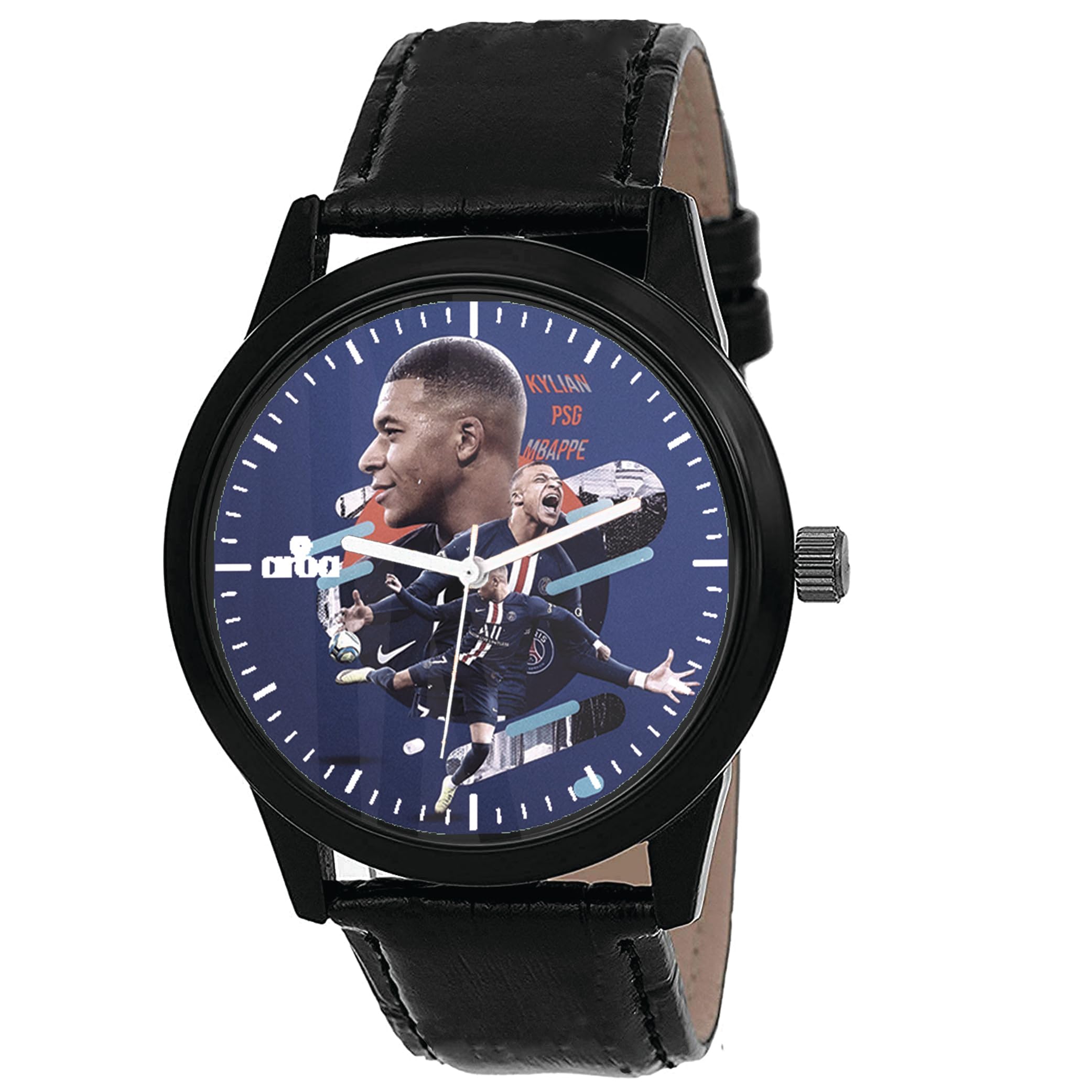 AROA Watch New Watch for Kylian Mbappé PSG Poster Model : 1103 Black Metal Type Analog Black Strap Watch Blue Dial for Men Stylish Watch for Boys- (B0CKPCSQQ8) Amazon Price History, Amazon Price Tracker