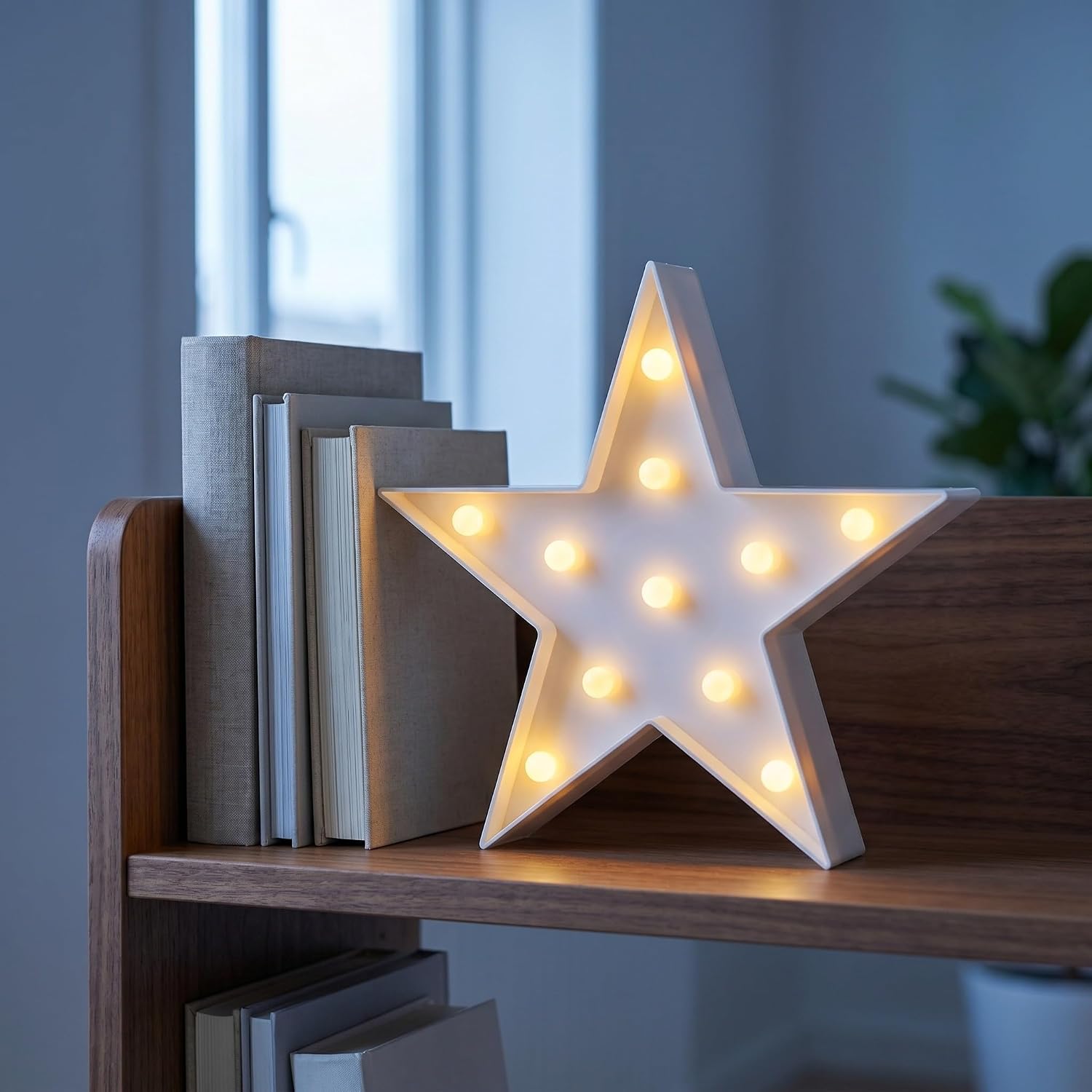 YARNOW 3pcs Light Up Star Marquee Sign - LED Battery Operated Star Lamp - Cute Night Light for Room Movie Night Holiday Party Wedding & Baby Shower Decorations