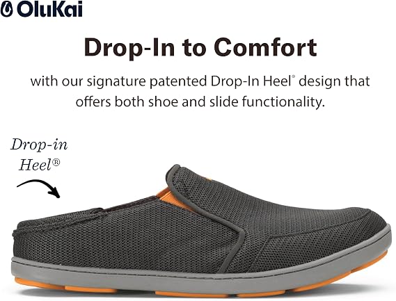 OLUKAI Nohea Mesh Men's Slip On Sneakers, Lightweight & Breathable Shoes for Everyday Wear, All-Weather & Enhanced Traction