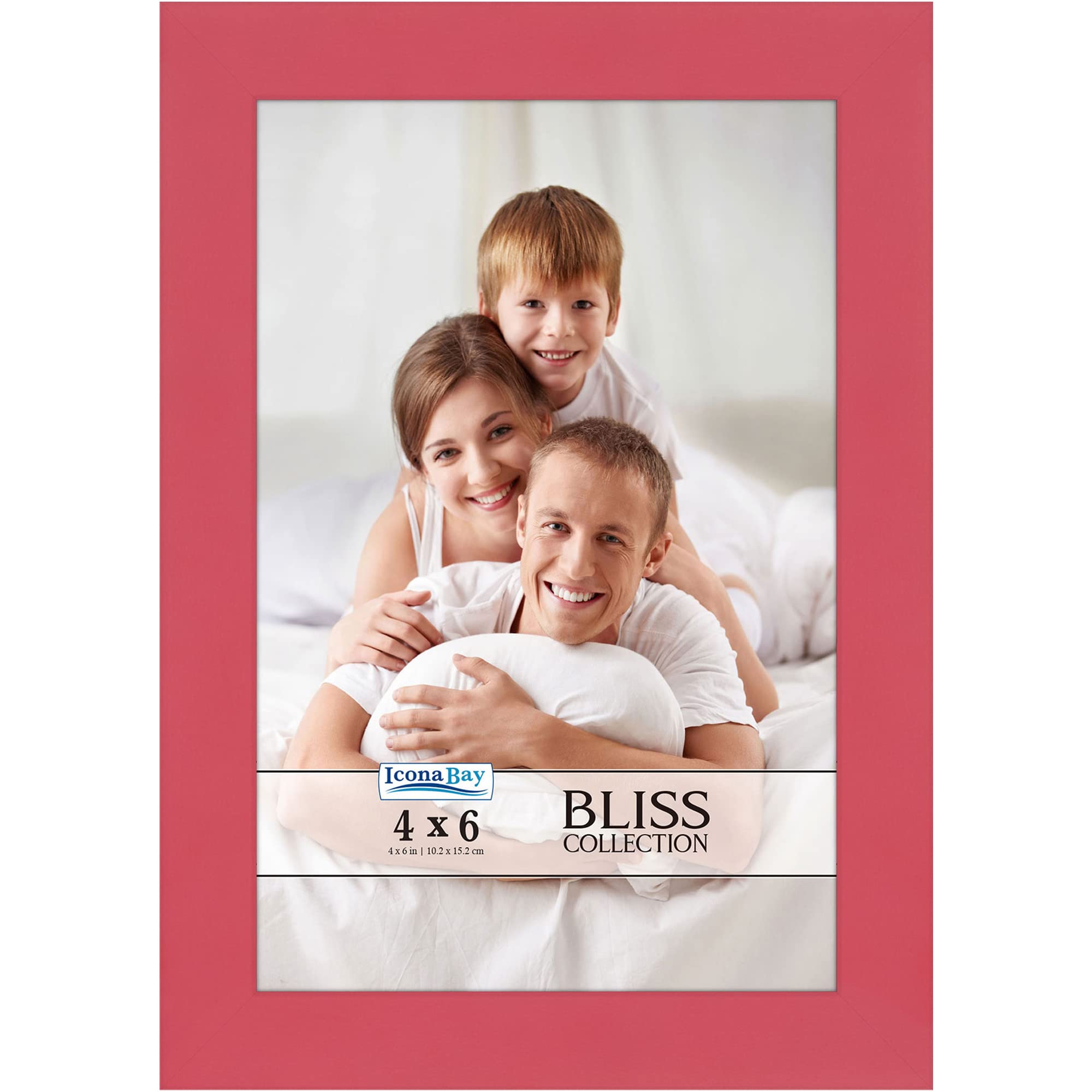 Icona Bay - 4x6 Red Picture Frame - Modern Style Engineered Wood Frame - Table Top or Wall Mount - Bliss Collection โ image 1