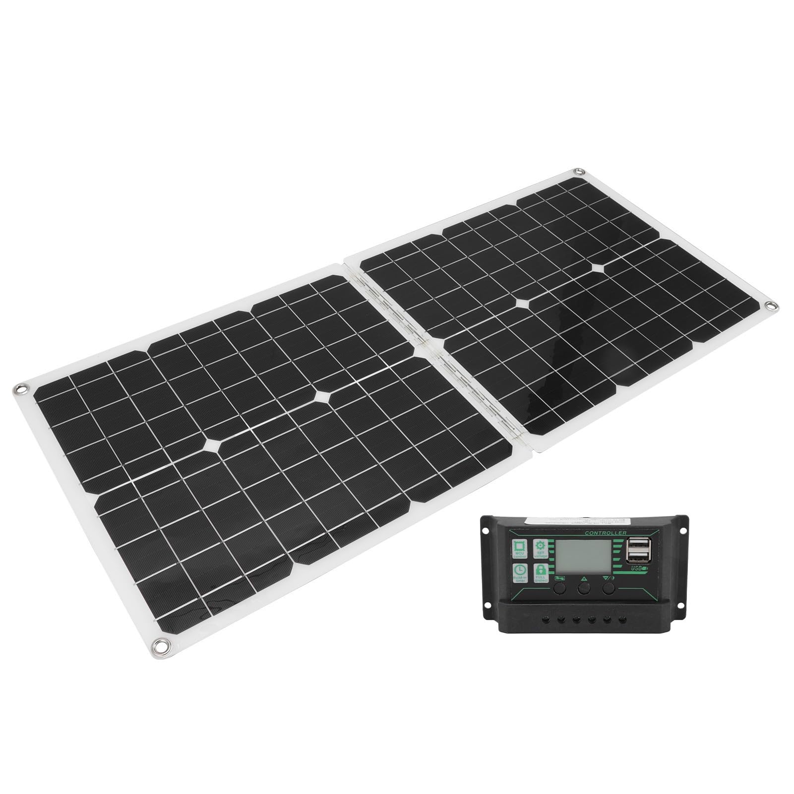 Omabeta Panneaux Solaires Pliants à Haut Rendement 50W pour Camping Voyage, Kit de Panneaux Solaires Portables en Polysilicium pour Utilisation en Extérieur