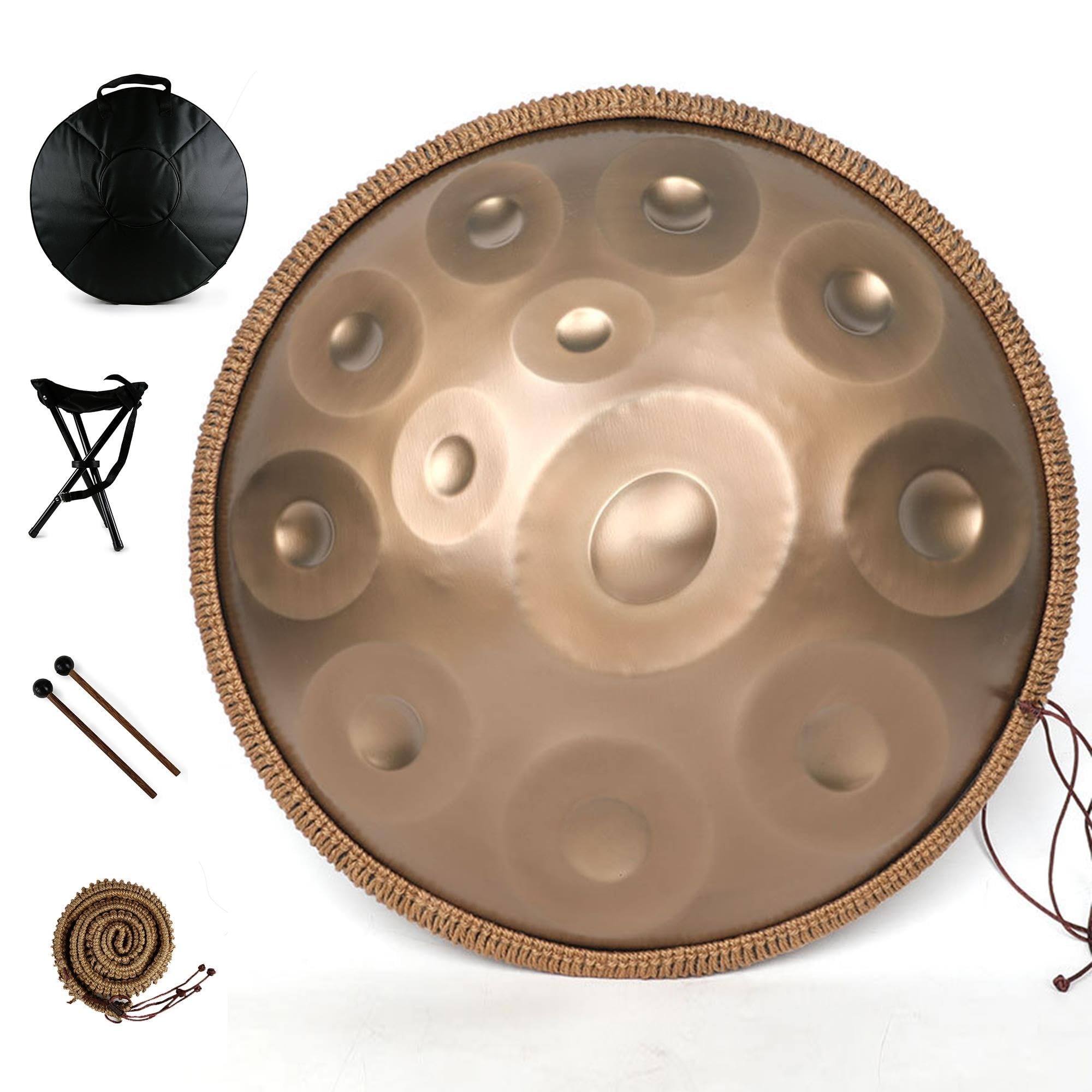 9 Notas Handpan Drum Percusión Instrumental 10/12 Notas con Bolsa de Mano