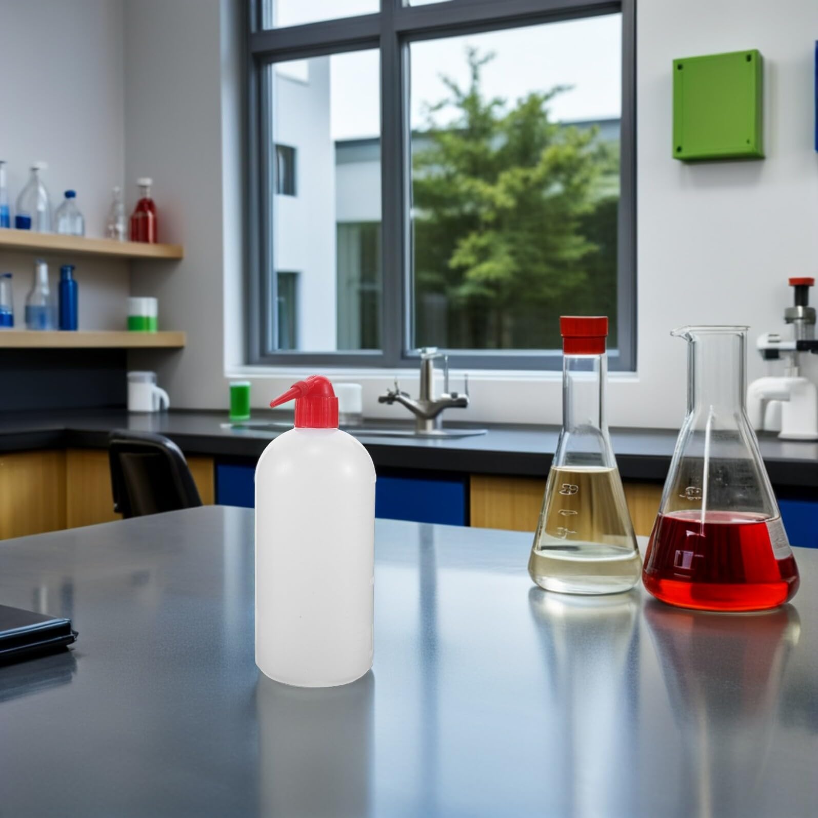 GARVALON 6stücke Nachfüllbare Quetschflaschen Wasserspritzflaschen mit Schmaler Öffnung Chemieflaschen aus Kunststoff Reinigungsflaschen für Labor und Medizinische Zwecke