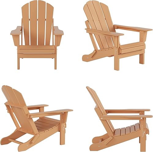 Miniatura 5 de WestinTrends Juego de 2 sillas Adirondack para exteriores, sillas de plástico para hoguera, resistentes a la intemperie, sillas plegables para patio