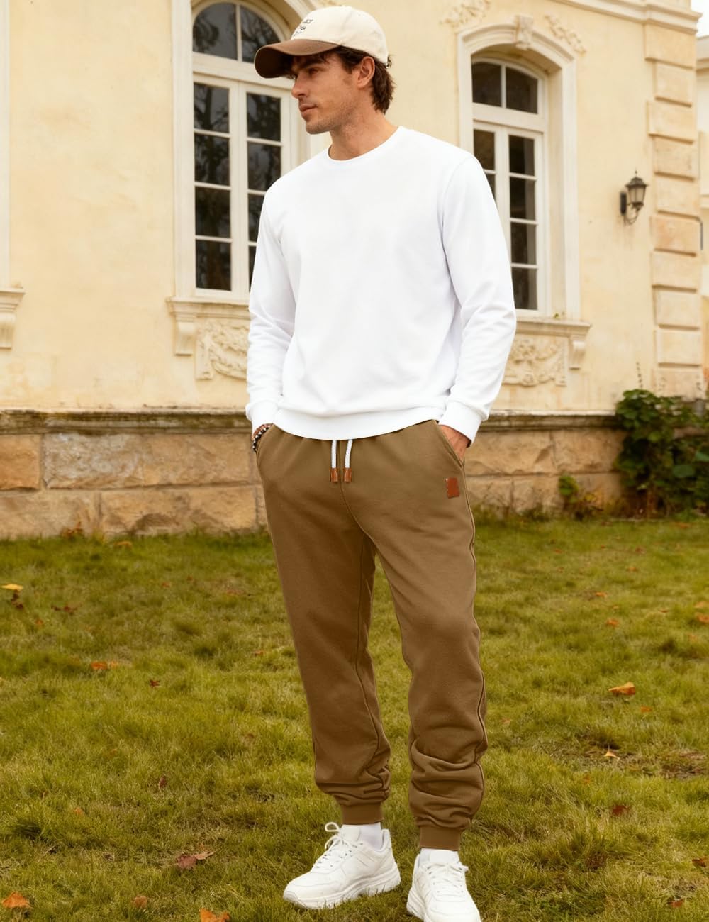 Mens Drawstring Sweatpants with Pockets Athletic Jogger Pants Cargo Sweatpant Winter Fleece Athletic Trousers - Image 3