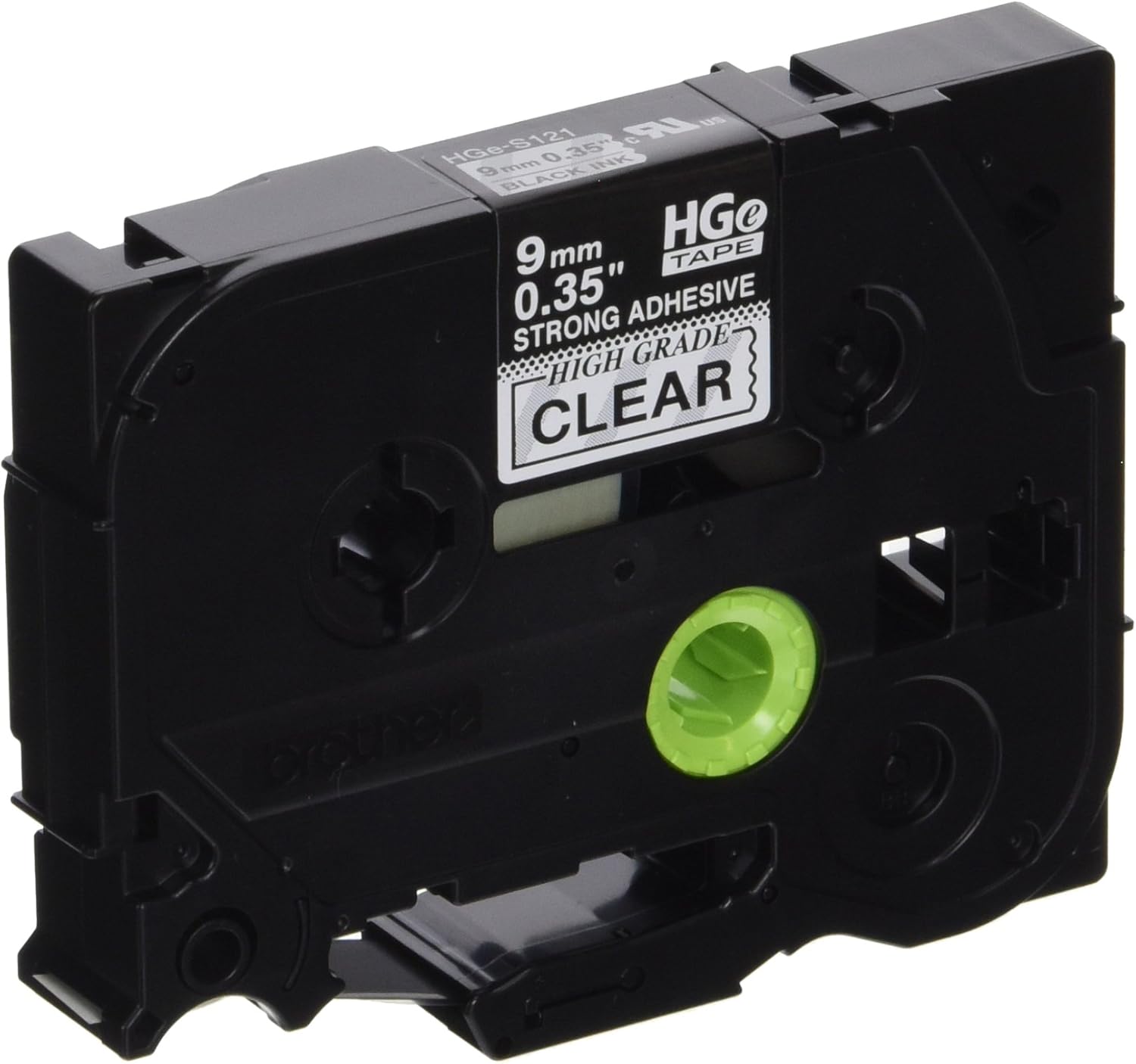 Brother Genuine P-Touch, HGE-S221 5 Pack Tape (HGES2215PK) 0.35" (9mm) x 26.2ft (8m) Extra Strength Adhesive, Black on White, Indoor/Outdoor Use, Extreme Temps, Chemical and Moisture Resistant