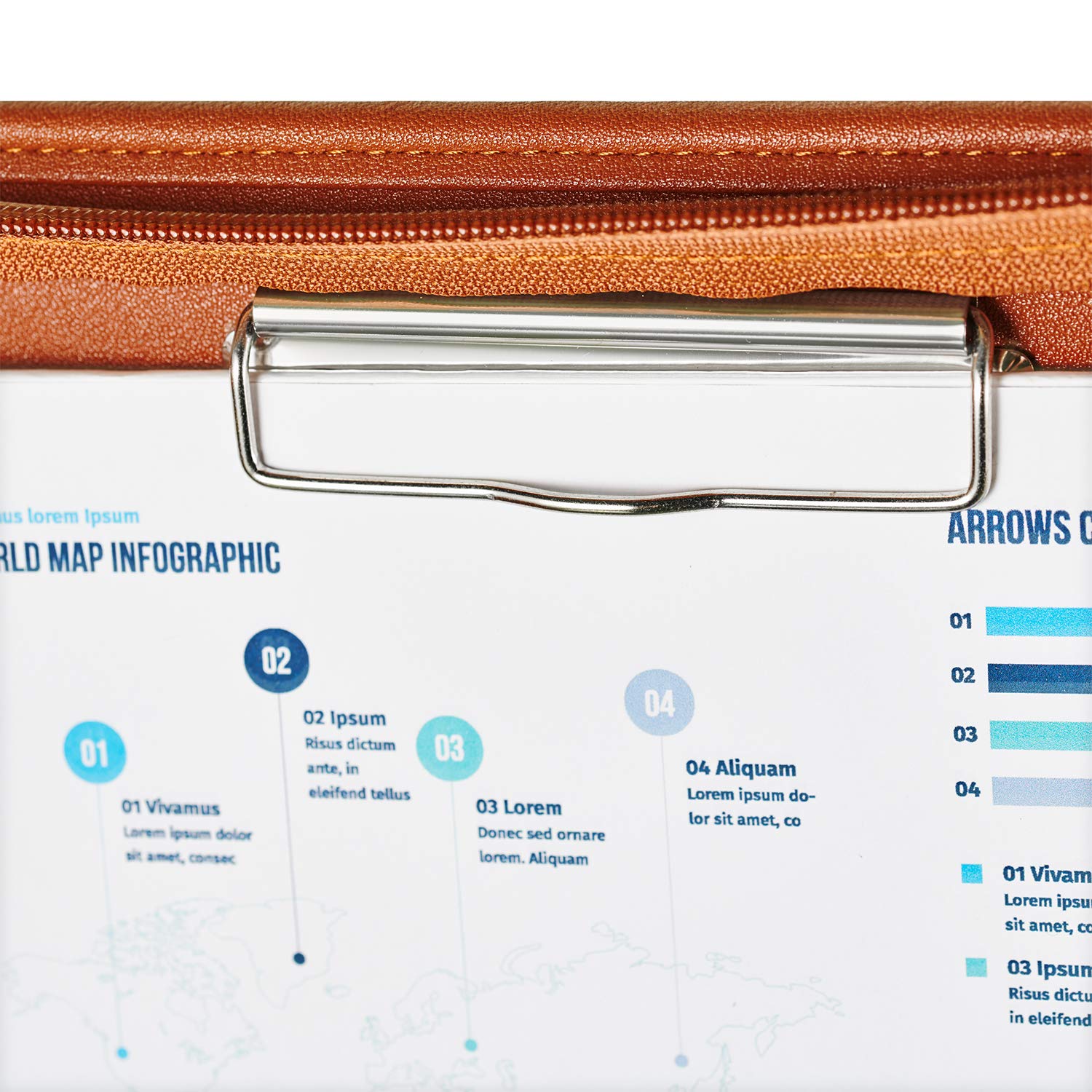 ONVAYA® Konferenzmappe A4 | cognac | Aktenmappe | Businessmappe | Schreibmappe Block | strapazierfähiges Kunstleder | Portfolio Mappe | Metallplatte für Gravur | Dokumentenmappe (Cognac)