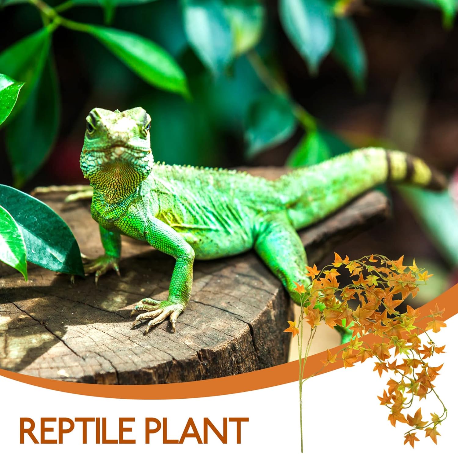2pcs Wear-Resistant Reptile Decor Artificial Plant Vines for Terrariums Fish Tanks Reptile Cages Non-Fading Wall Hanging Decoration Maple Willow Design