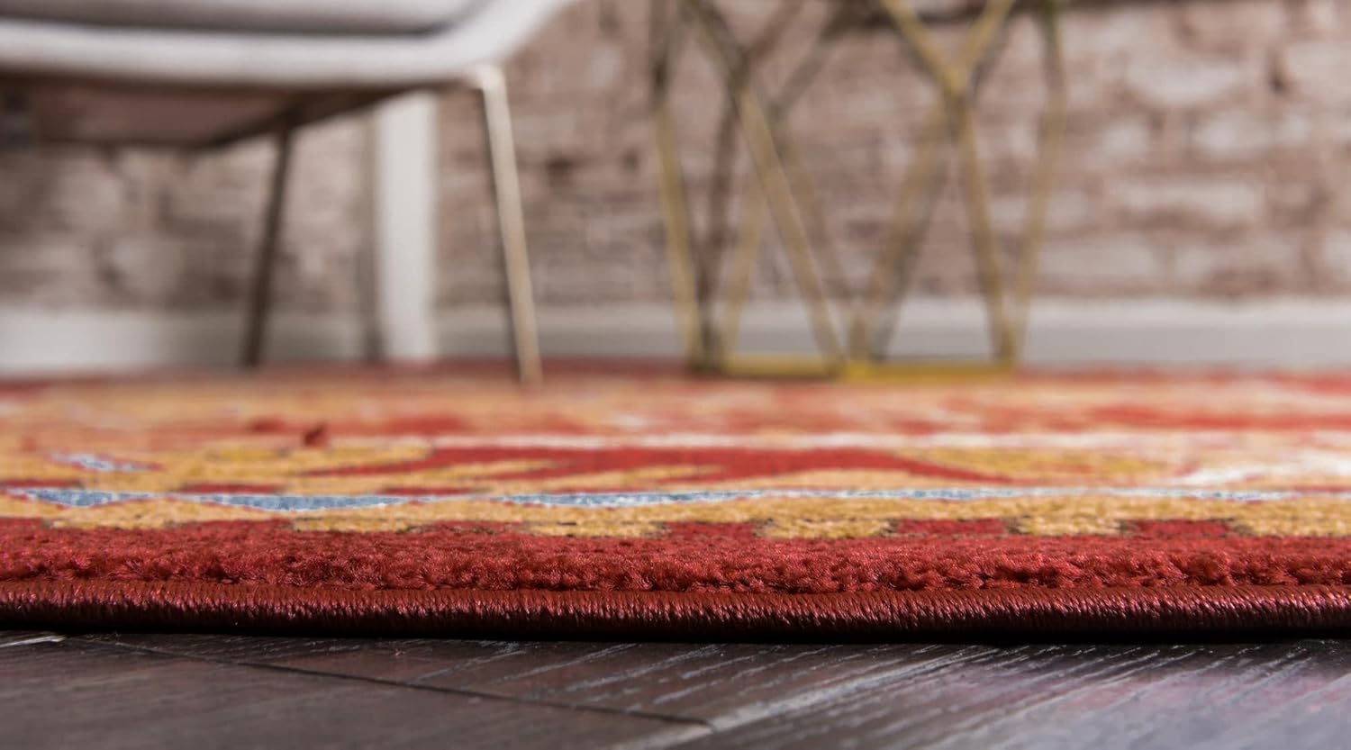 Unique Loom Sahand Collection Traditional Geometric Classic Red Round Rug (6' 0 x 6' 0)