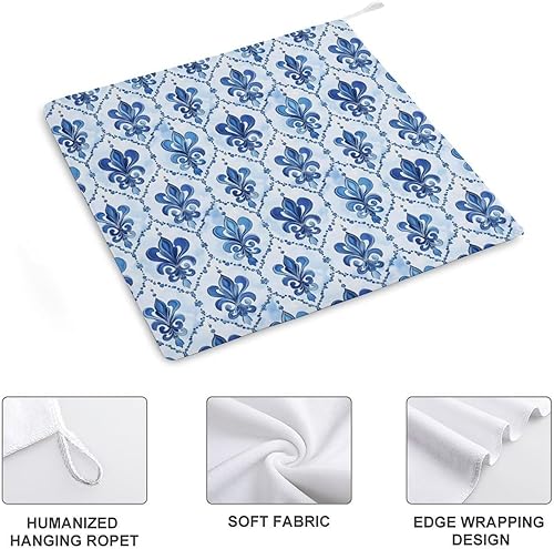 Miniatura 3 de Decorative Hand Towels for Bathroom - Retro Blue Patterns Print Soft Absorbent Small Bath Hand Towels for Kitchen, Farmhouse, Spa, Hotel, Guest Tea