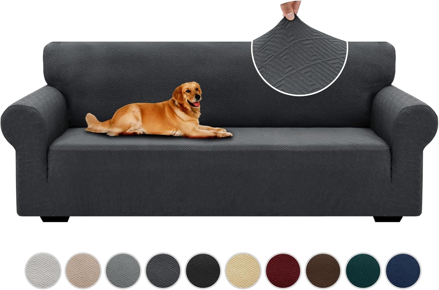 OUWIN 2023 Newest Stretch Couch Covers for 3 Cushion Couch 1 Piece Sofa