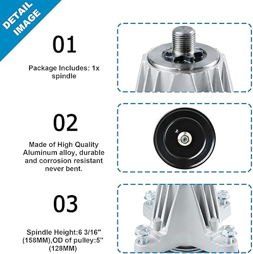 Miniatura 4 de Conjunto de cubierta de husillo con polea para MTD Cub Cadet Troy Bilt 618-06981 918-06981 XT1-LT50 XT2-LX50 13AQA1KQ897 50" Decks Mower