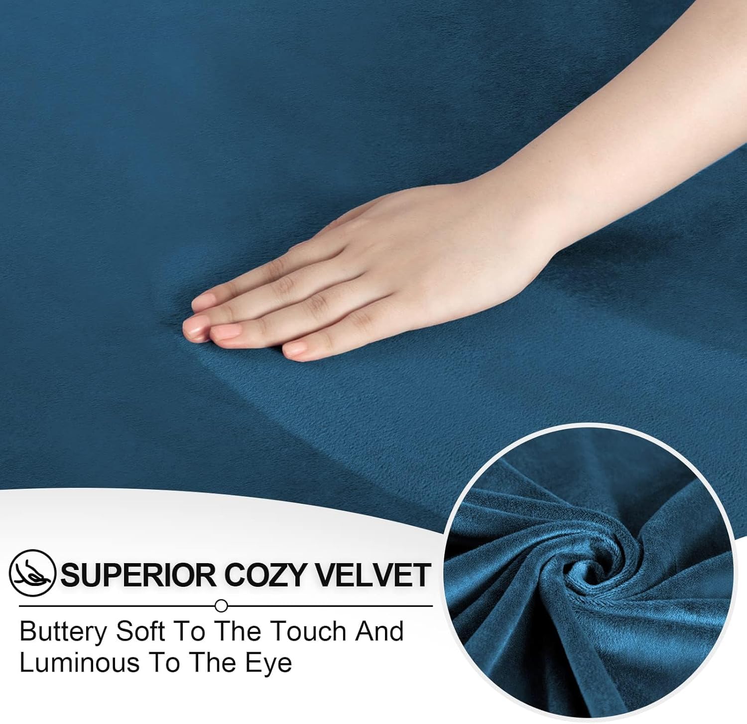 FestiCorp 3 Piece Velvet Sofa Covers for 2 Seat Cushion Couch Sofa Slipcovers, Stretch Couch Cover, Thick Furniture Protector for Dogs Pets, XL Love Seat, Deep Teal