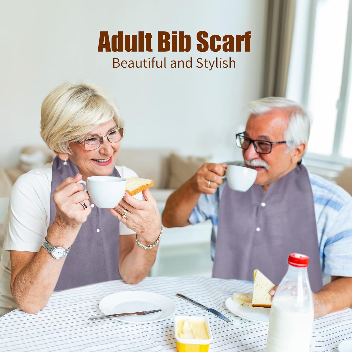Tarpop Adult Bib Scarf for Men Women, Adult Bibs for Eating image 5