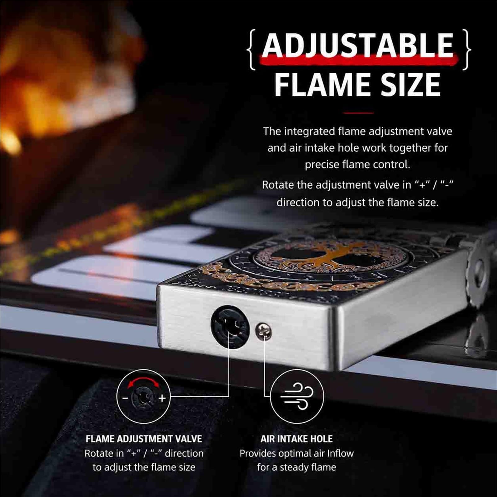 Encendedor de butano recargable, resistente al viento, llama azul plana para uso en exteriores, ideal para camping, asar y fumar, herramienta de llama duradera y fiable