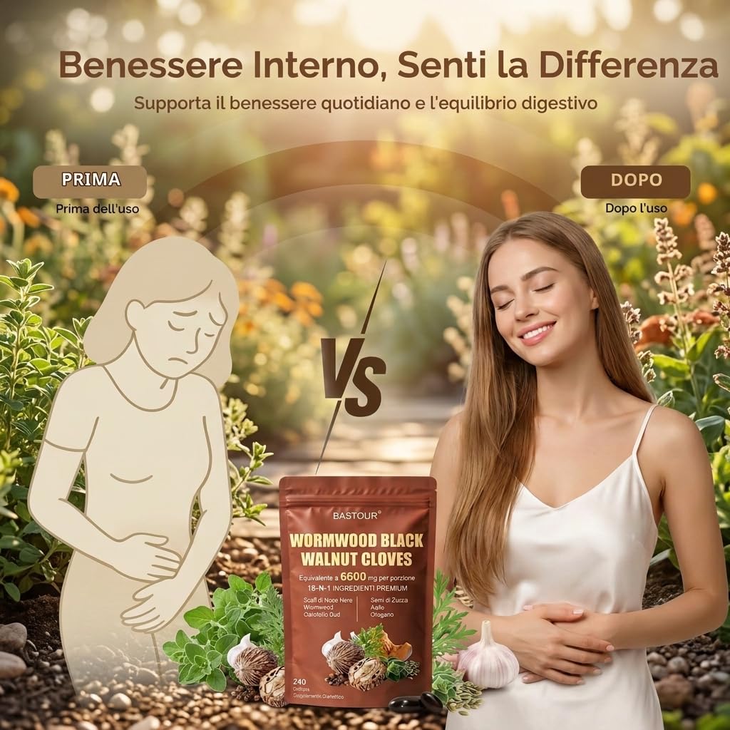Assenzio Noce Nera e Chiodi di Garofano,18 in 1 Vegano Miscela di Erbe,2PC