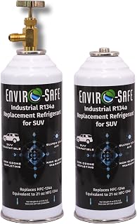 ENVIRO-SAFE R134a Replacement for SUV, 8oz. Can with Piercing Valve for AC Recharging, Equivalent to 21oz., 2 Pack (Include Top Tap)