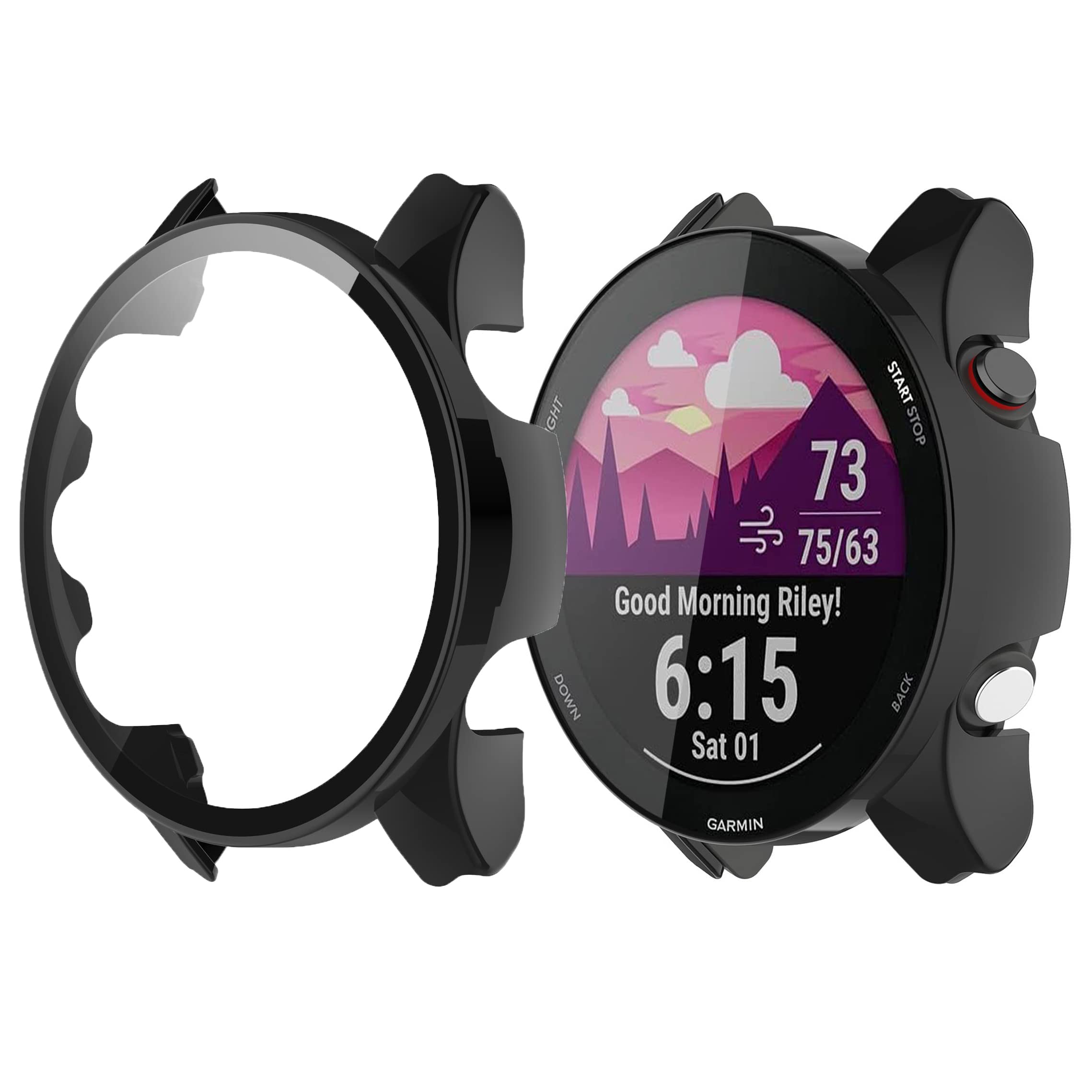 Custodia protettiva per schermo per Garmin Forerunner 255 / 255S custodia protettiva rigida per PC paraurti con accessori per Cover in vetro temperato  44