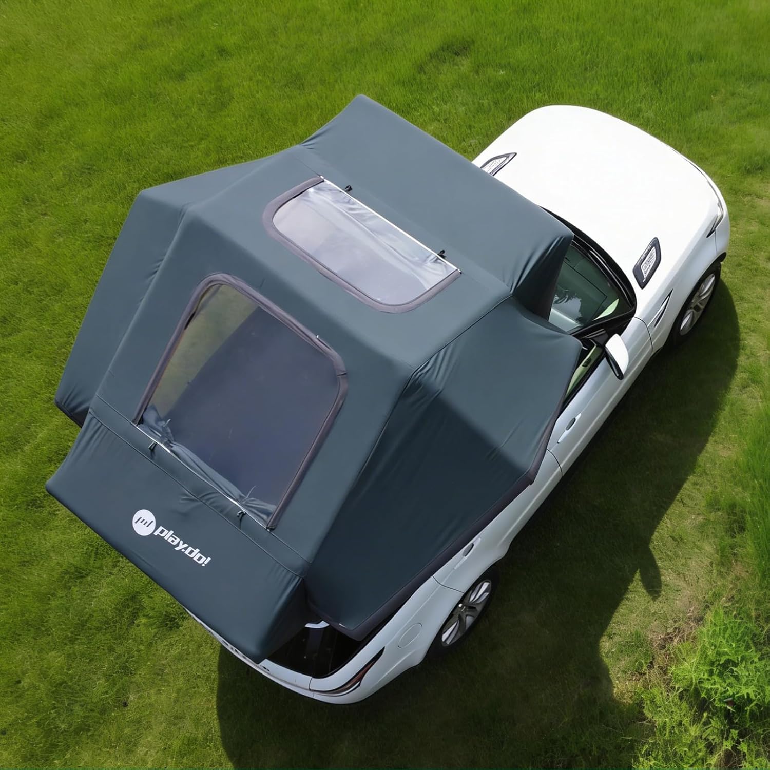 TentHome Tenda da Tetto Auto Campeggio 3-4 Posti Gonfiabile, Tenda sul Tetto Auto Facile Installazione, Tenda sopra Tetto Auto Impermeabile in Cotone Poliestere con Lucernario