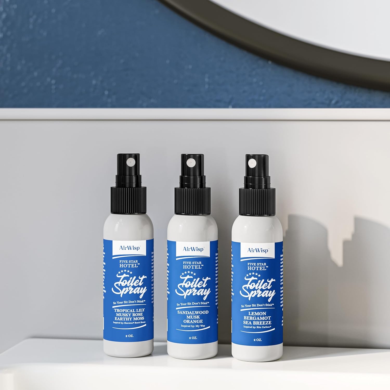 AirWisp トイレスプレーバラエティパック - ホテル風の香り - シェラトンビーチハウス、マイウェイアンドリッツカールトンホテ