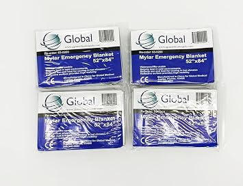 Emergency Mylar Thermal Blankets - 4 Pack | Survival Space Fire Blankets for Outdoor Adventures, Marathons, First Aid | Waterproof & Windproof | Ideal for Camping & Hiking