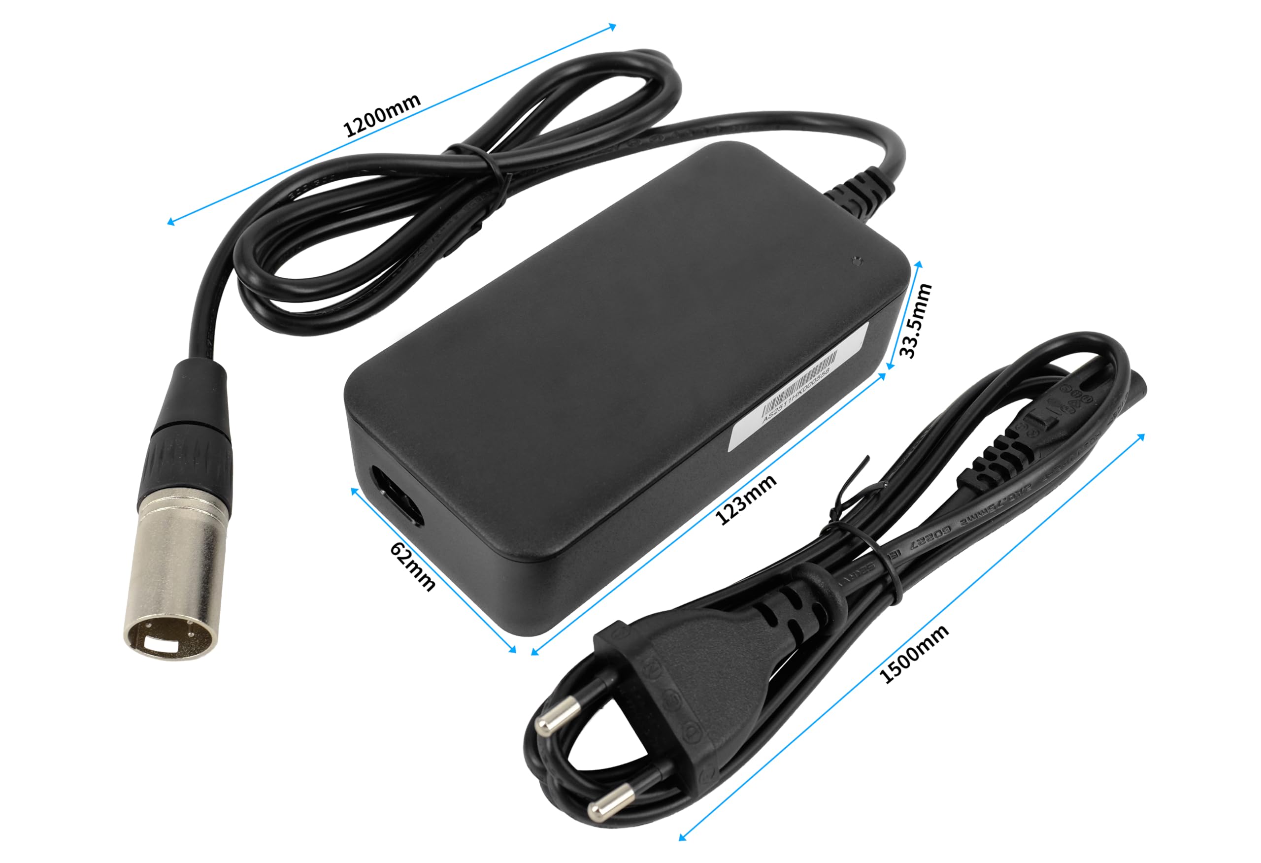 PowerSmart Cargador de 42V 2A para baterías de 36V de TranzX Batería BL11 / BL-11, BL03