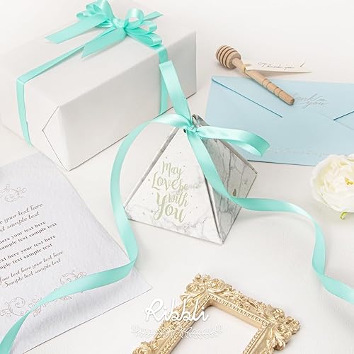 Miniatura 496 de Ribbli - Cinta de satén roja de doble cara, 1 pulgada x 25 yardas, uso para ramo de lazos, envoltura de regalo de Navidad, arreglo floral Rojo