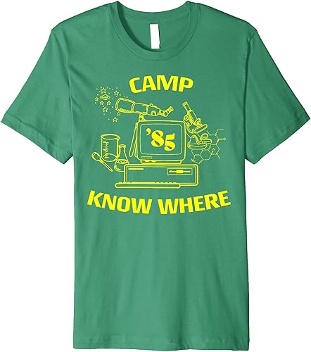 Netflix Stranger Things Camp Know Where 85 - Camiseta premium, forro polar verde con licencia oficial de star wars silent one crew., S