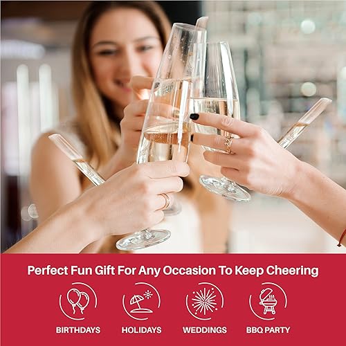 Miniatura 7 de Sneaky Booze Champagne vino cerveza licor alcohol escopeta flauta de copa. tirador de beber para fiesta previa al juego, fiestas universitarias,