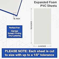 Vista 2 de Duco USA-Made Expanded PVC Sheet 1/8" Thick - 8 Pack of 6 x 12" Matte White Closed Cell Foam Board - Lightweight Rigid 3mm PVC Plastic Sheet for