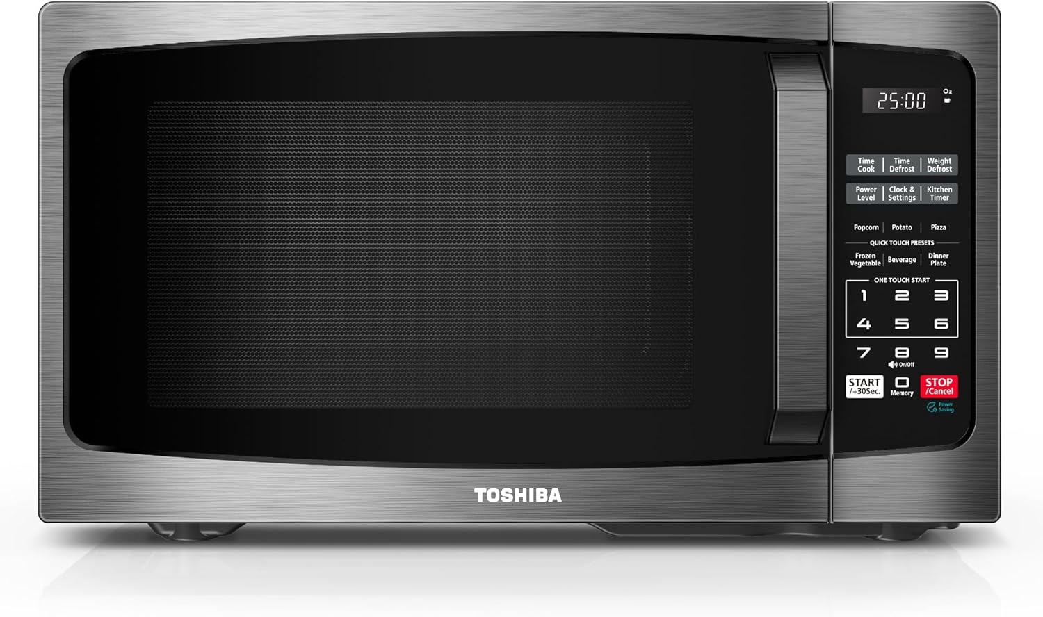 TOSHIBA ML-EM09PA(BS) Small Microwave Oven with 6 Auto Menus