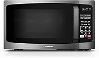Toshiba ML-EM09PA(BS) 0.9 Cu Ft Countertop Microwave, 900W, 6 Auto Menus, Child Lock, Mute, LED Light, Black Stainless Steel