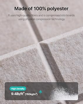 Soundsbay Acoustic Wall Panels Self-adhesive, 12 Pack Sound Proofing Panels
